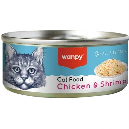 محصولات ونپی سگ و گربه  مدل کنسرو مرغ و میگو